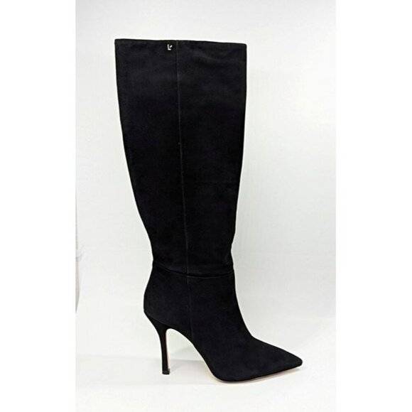 Larroude Kate Heels Boots Black Suede Knee High Stiletto Size 9 (MSRP $525) - Picture 4 of 12